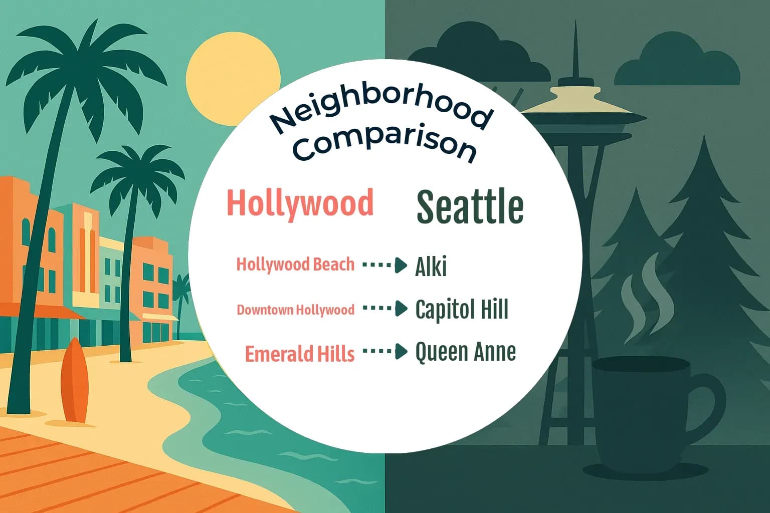 Hollywood vs Seattle Neighborhood Comparison