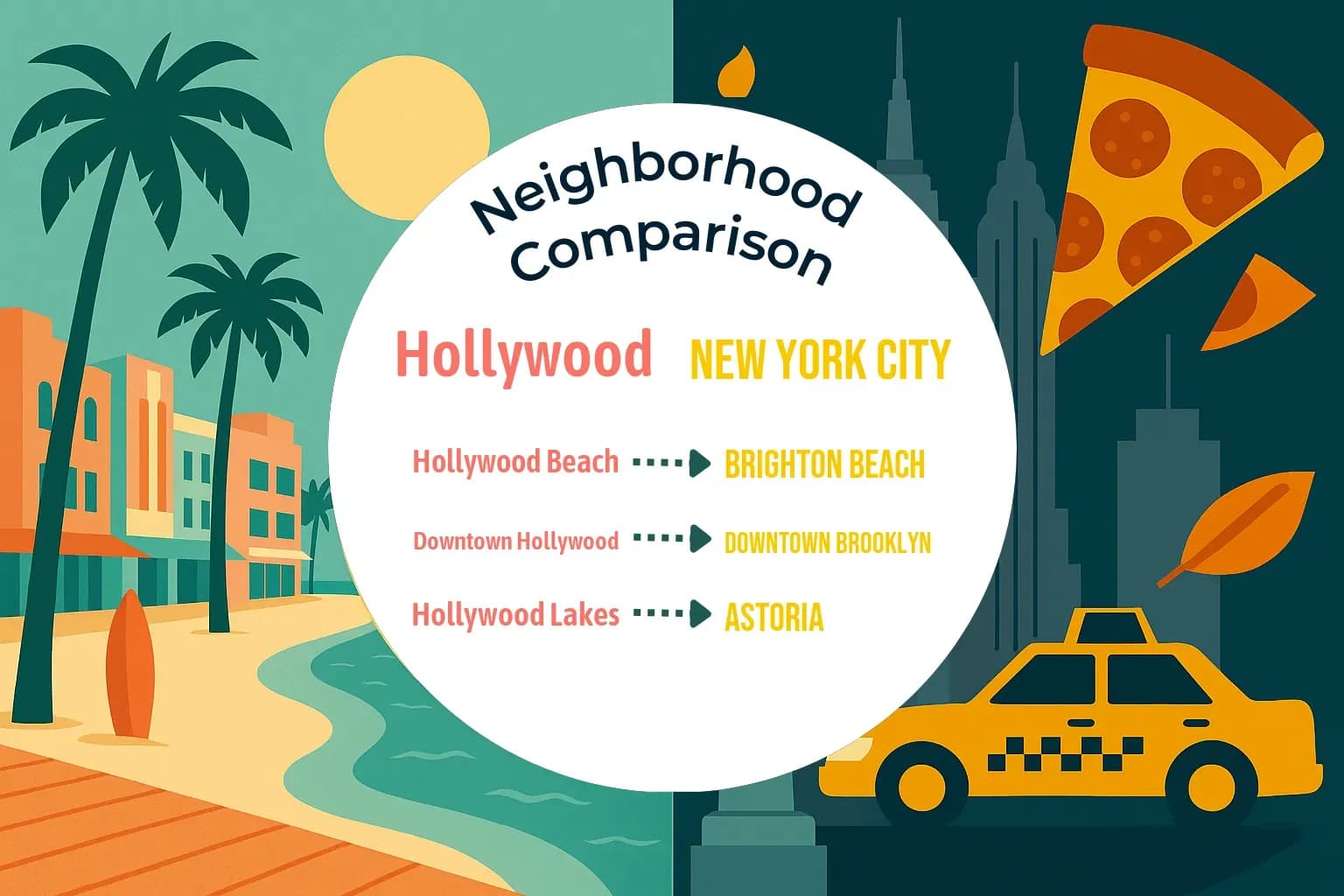 Hollywood vs New York City Neighborhood Comparison