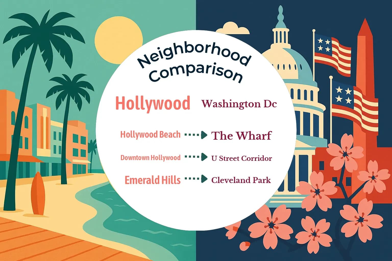 Hollywood vs Washington DC Neighborhood Comparison