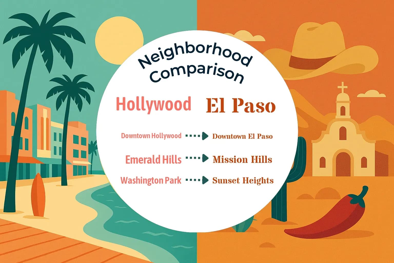 Hollywood vs El Paso Neighborhood Comparison