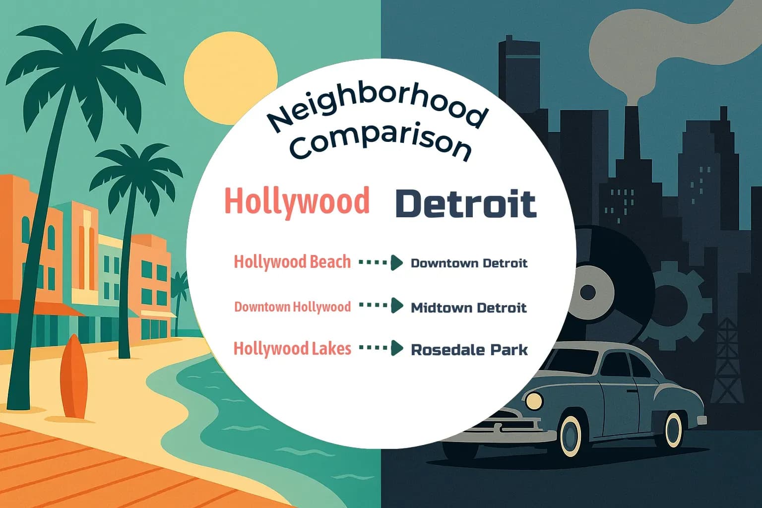 Hollywood vs Detroit Neighborhood Comparison