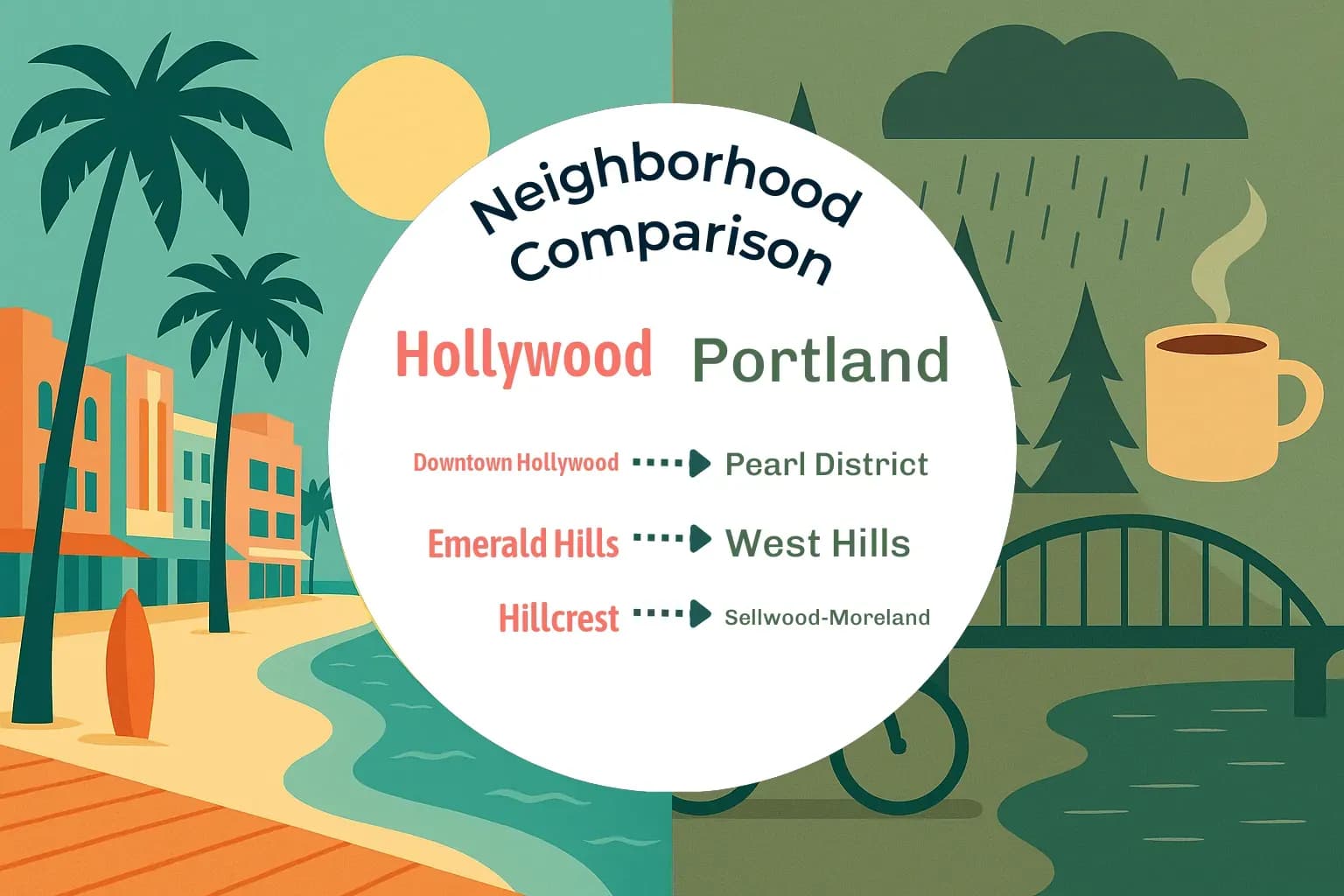 Hollywood vs Portland Neighborhood Comparison
