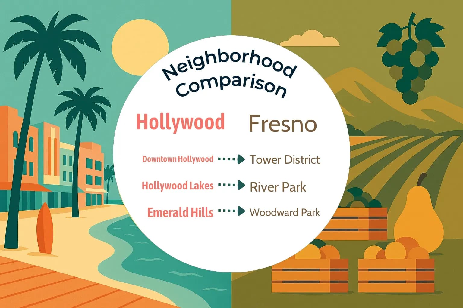 Hollywood vs Fresno Neighborhood Comparison