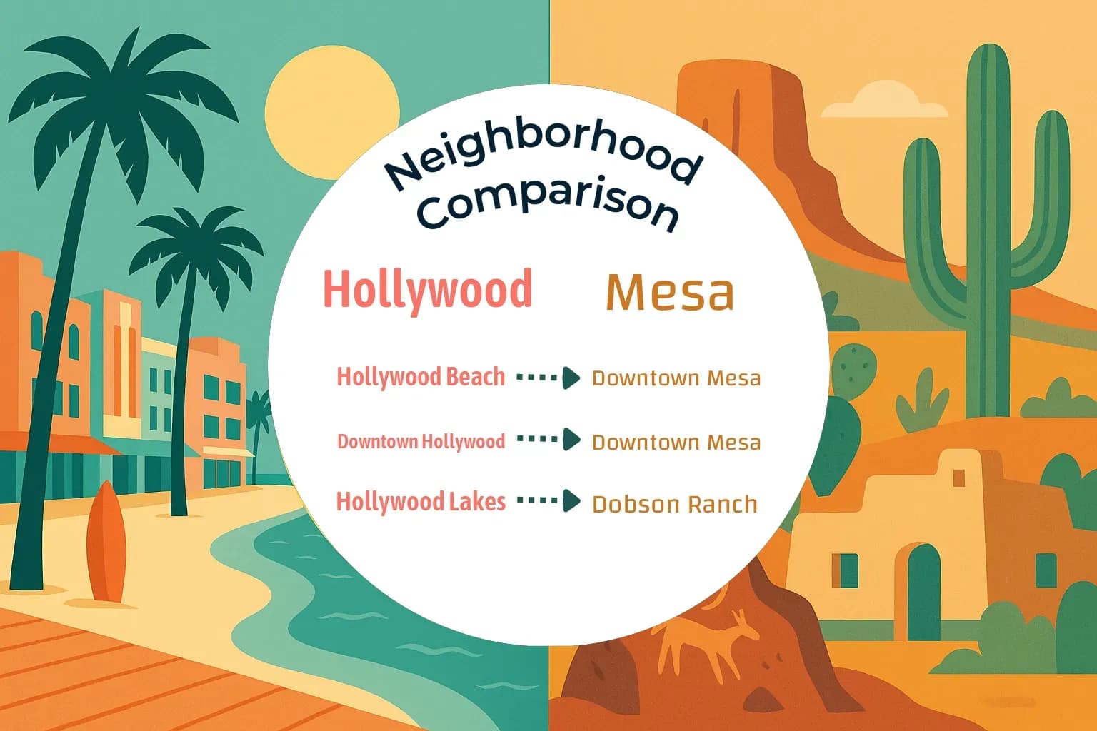 Hollywood vs Mesa Neighborhood Comparison