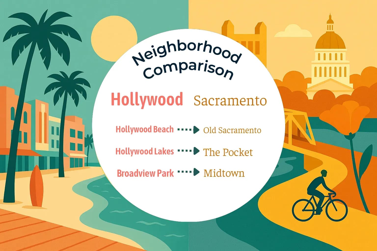 Hollywood vs Sacramento Neighborhood Comparison