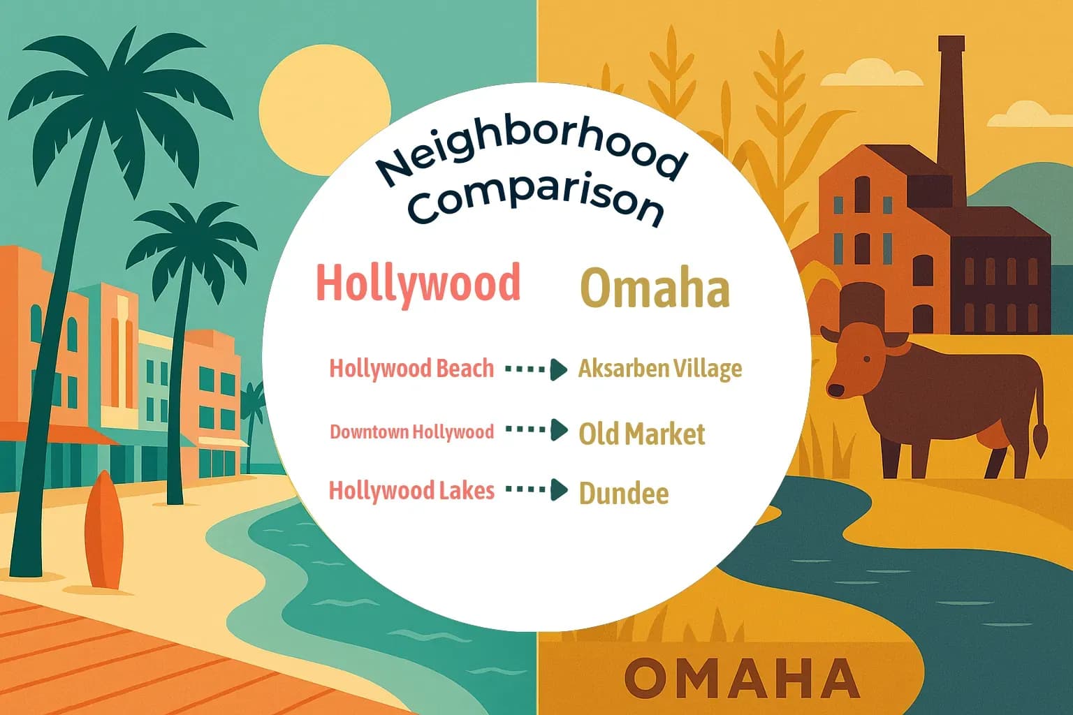 Hollywood vs Omaha Neighborhood Comparison