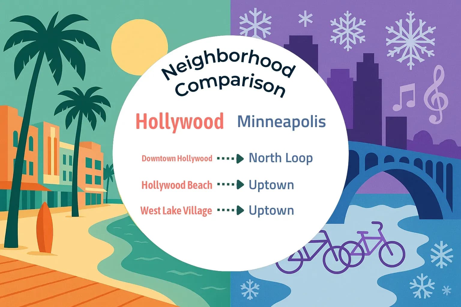 Hollywood vs Minneapolis Neighborhood Comparison