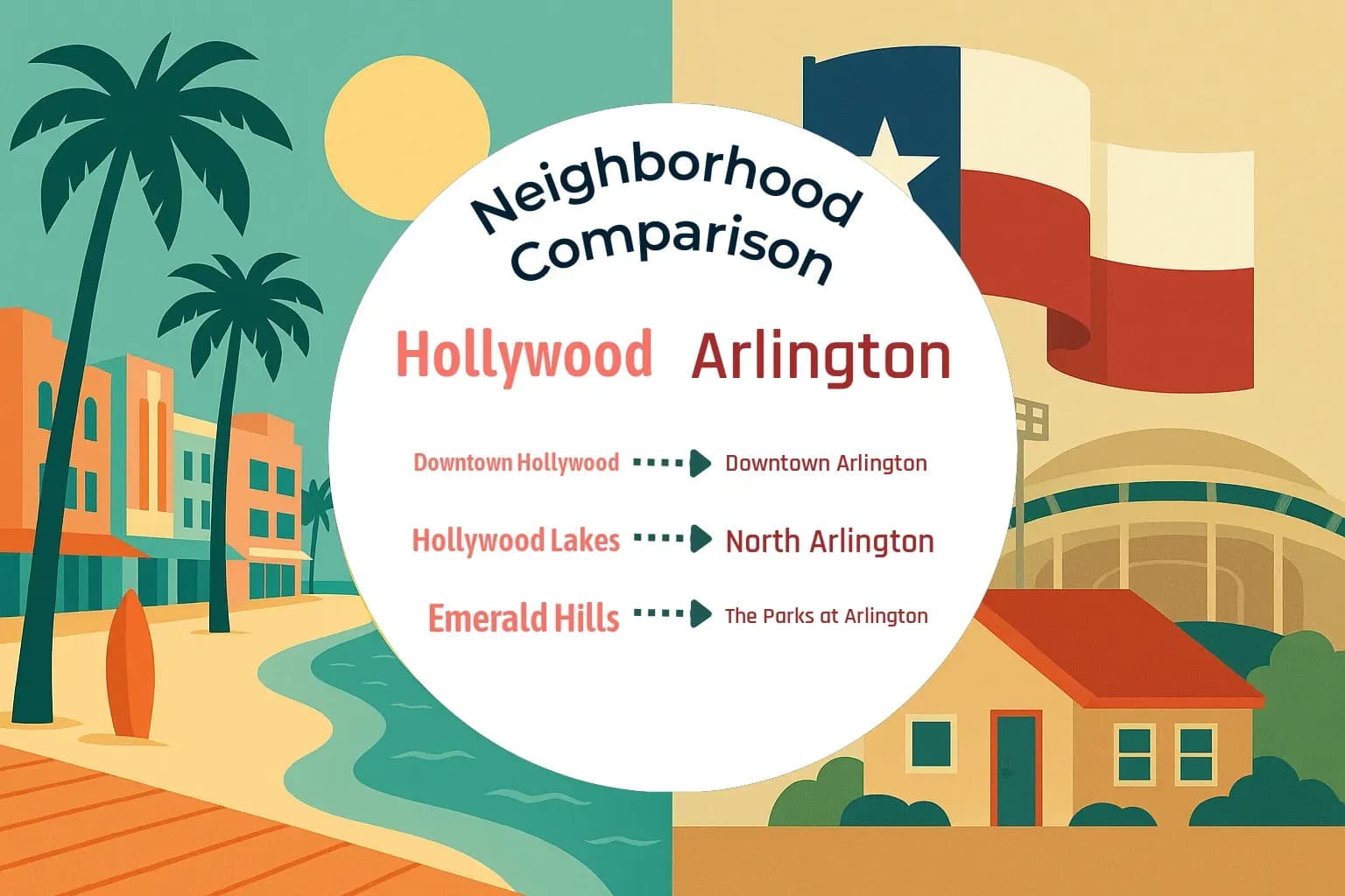 Hollywood vs Arlington Neighborhood Comparison