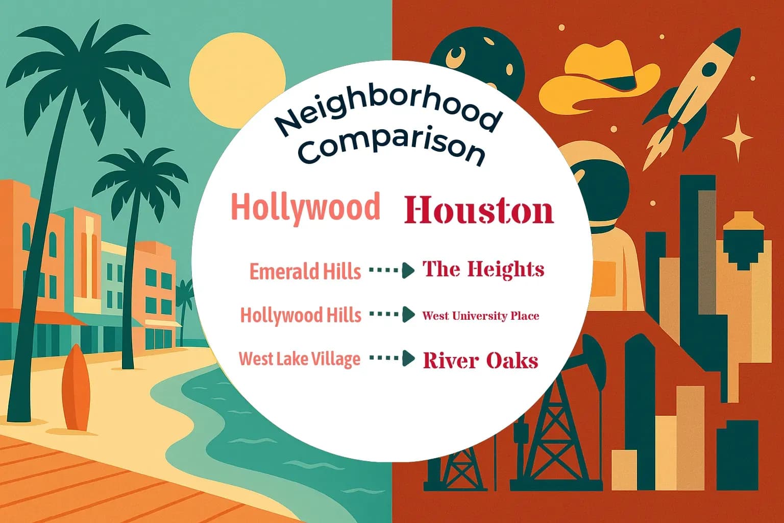 Hollywood vs Houston Neighborhood Comparison