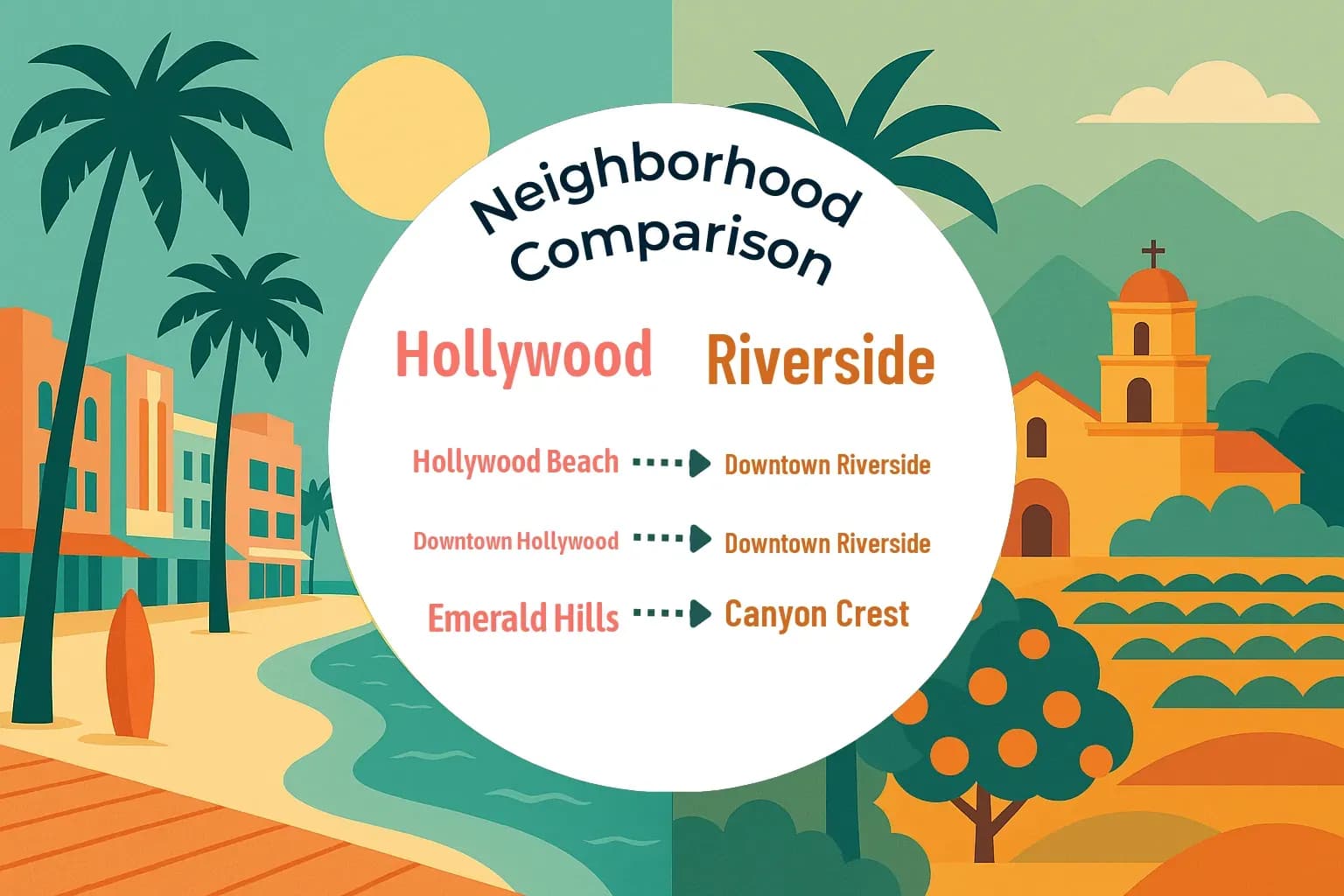 Hollywood vs Riverside Neighborhood Comparison