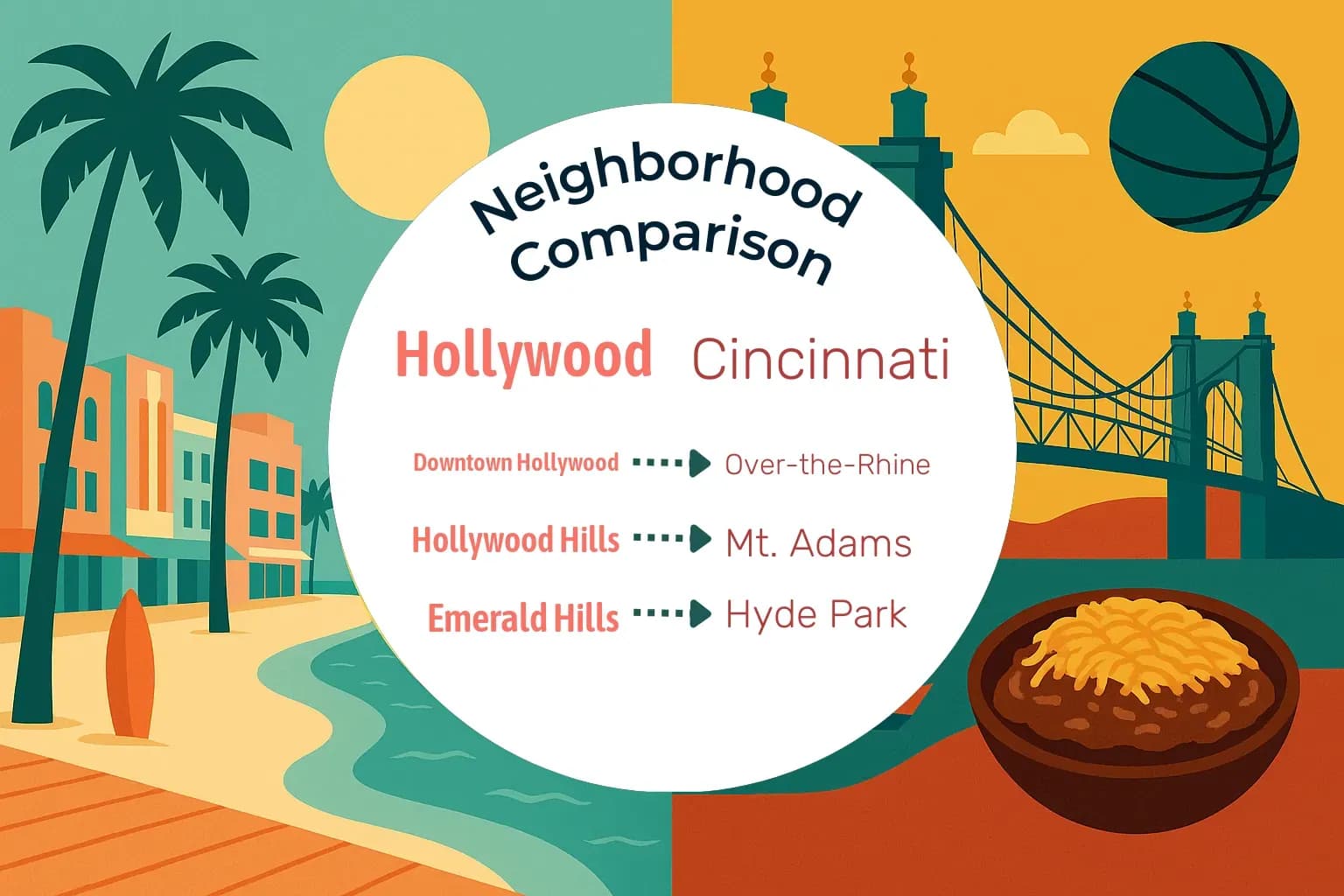 Hollywood vs Cincinnati Neighborhood Comparison