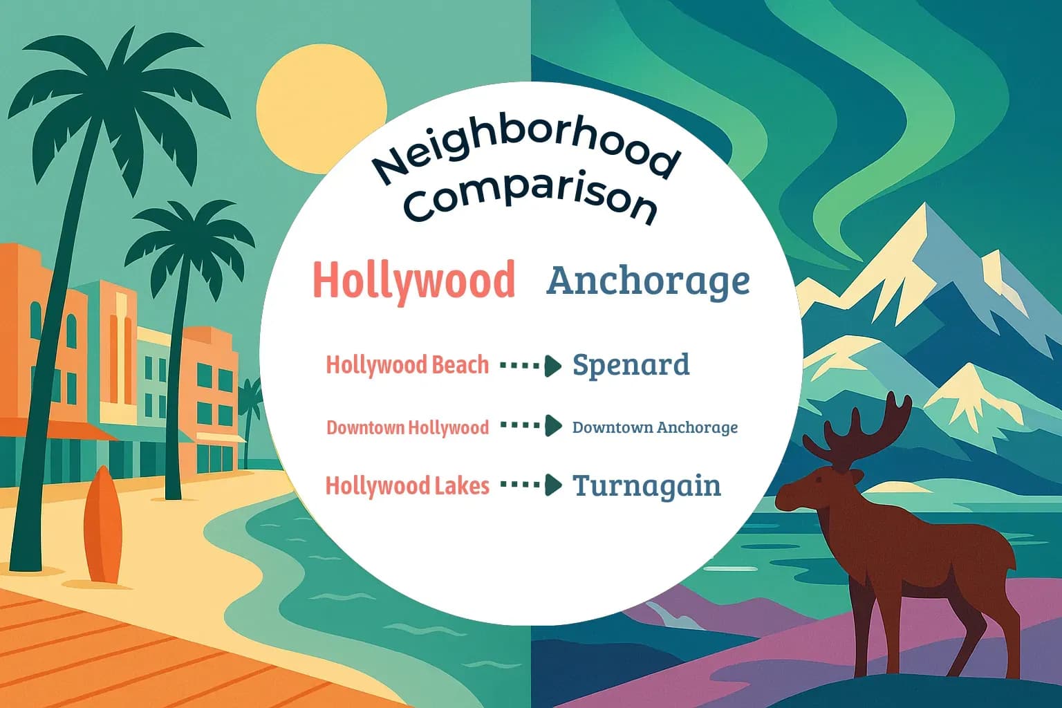 Hollywood vs Anchorage Neighborhood Comparison
