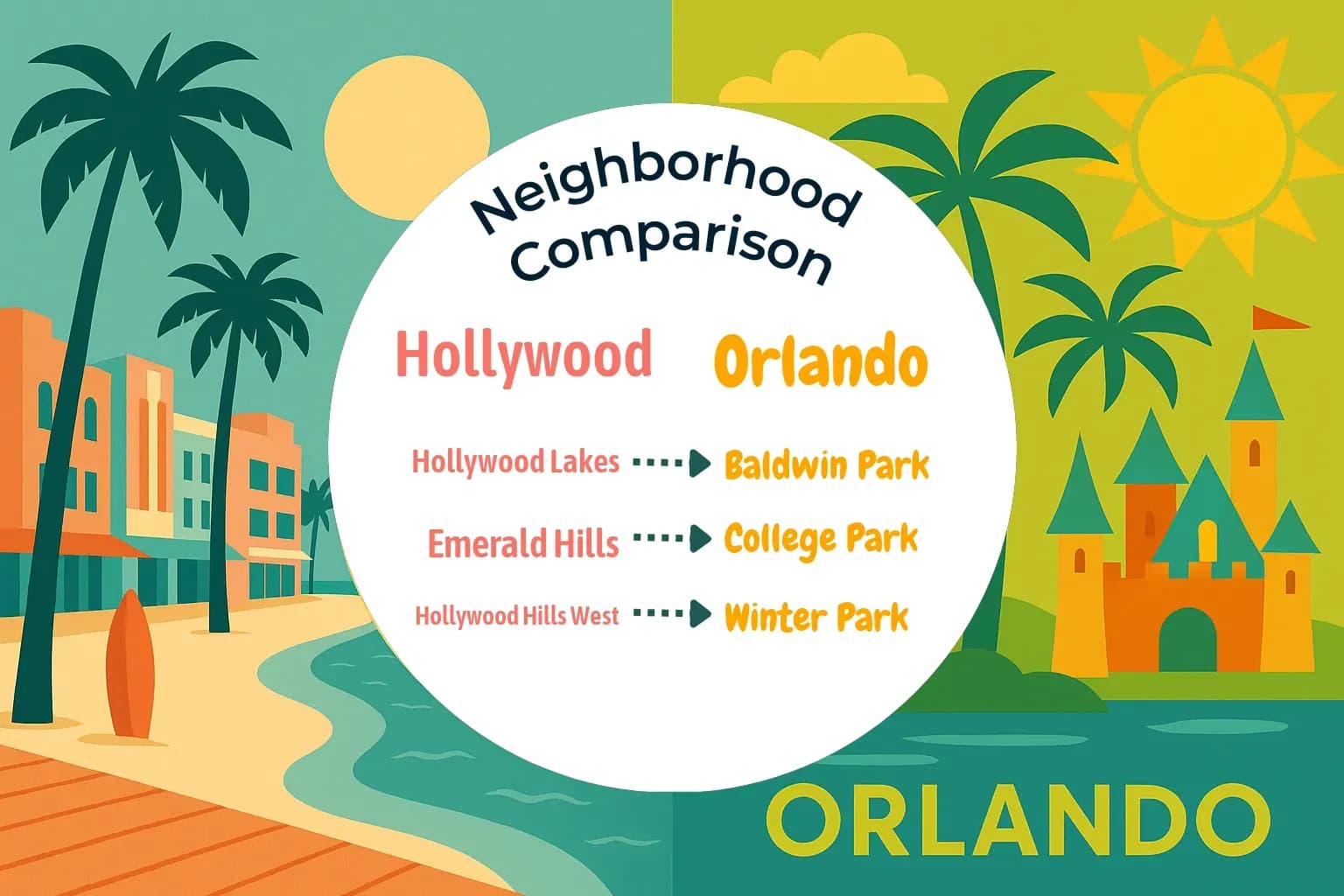 Hollywood vs Orlando Neighborhood Comparison