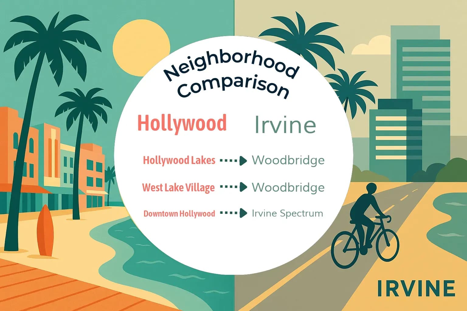 Hollywood vs Irvine Neighborhood Comparison