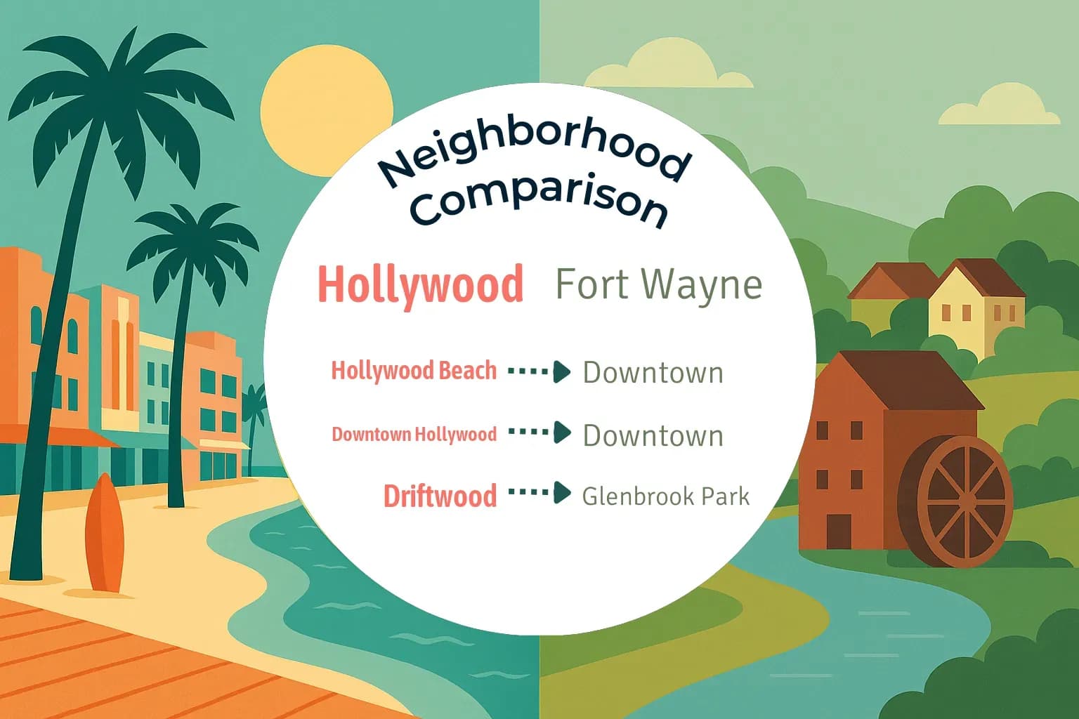 Hollywood vs Fort Wayne Neighborhood Comparison
