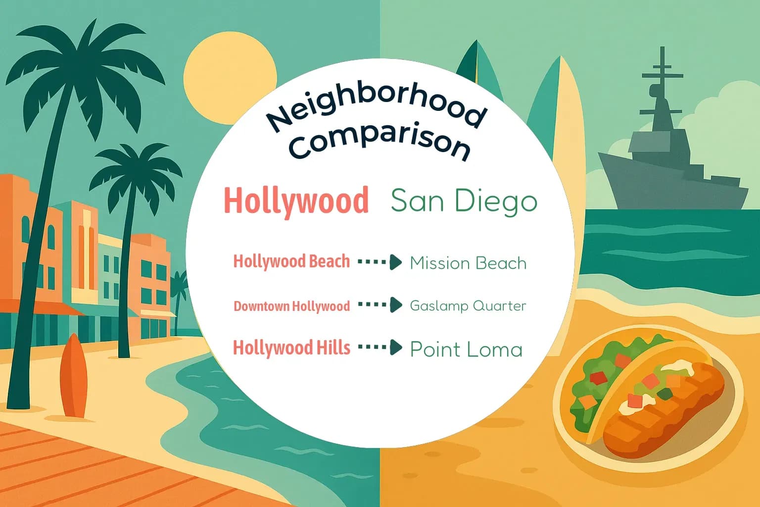 Hollywood vs San Diego Neighborhood Comparison