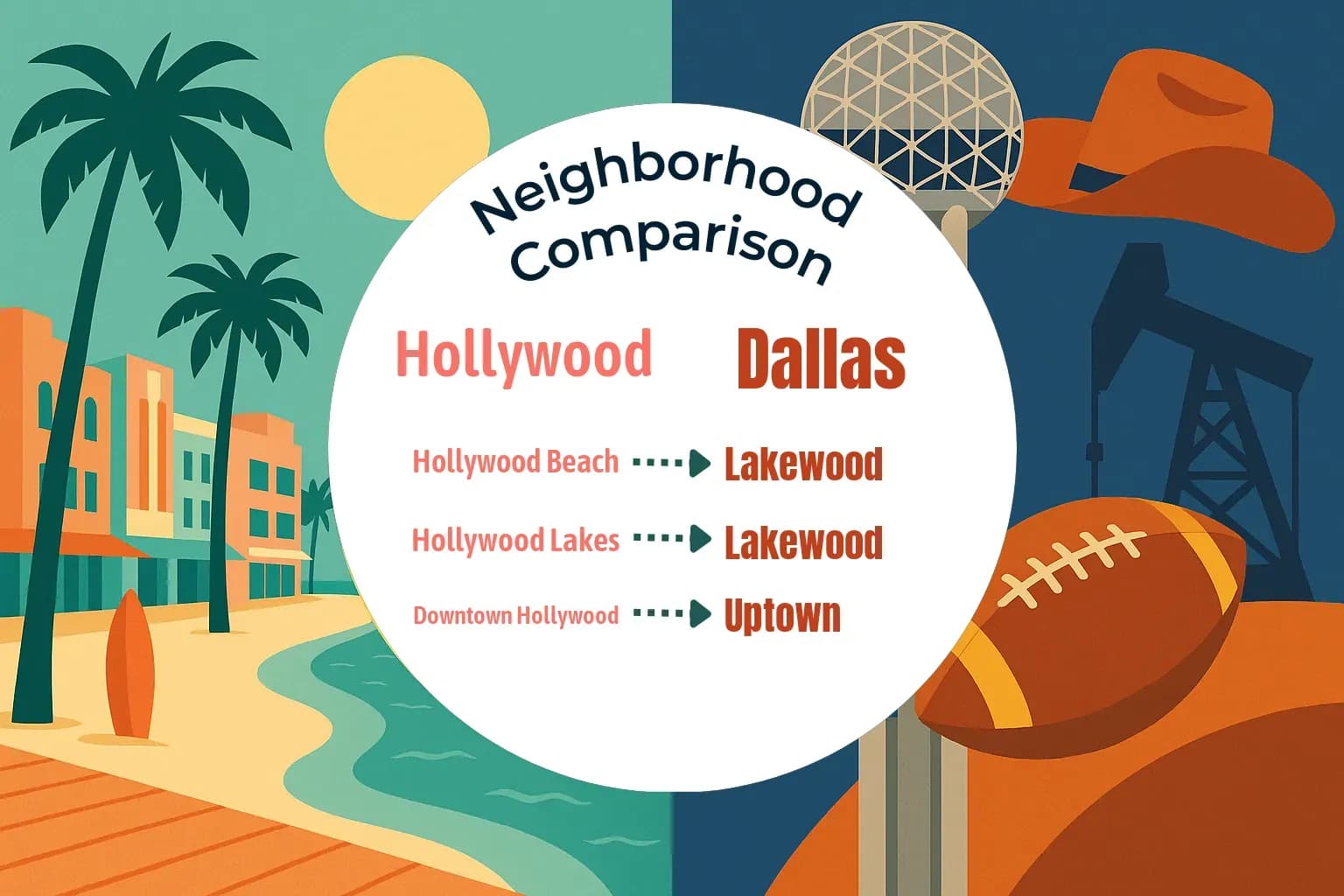 Hollywood vs Dallas Neighborhood Comparison