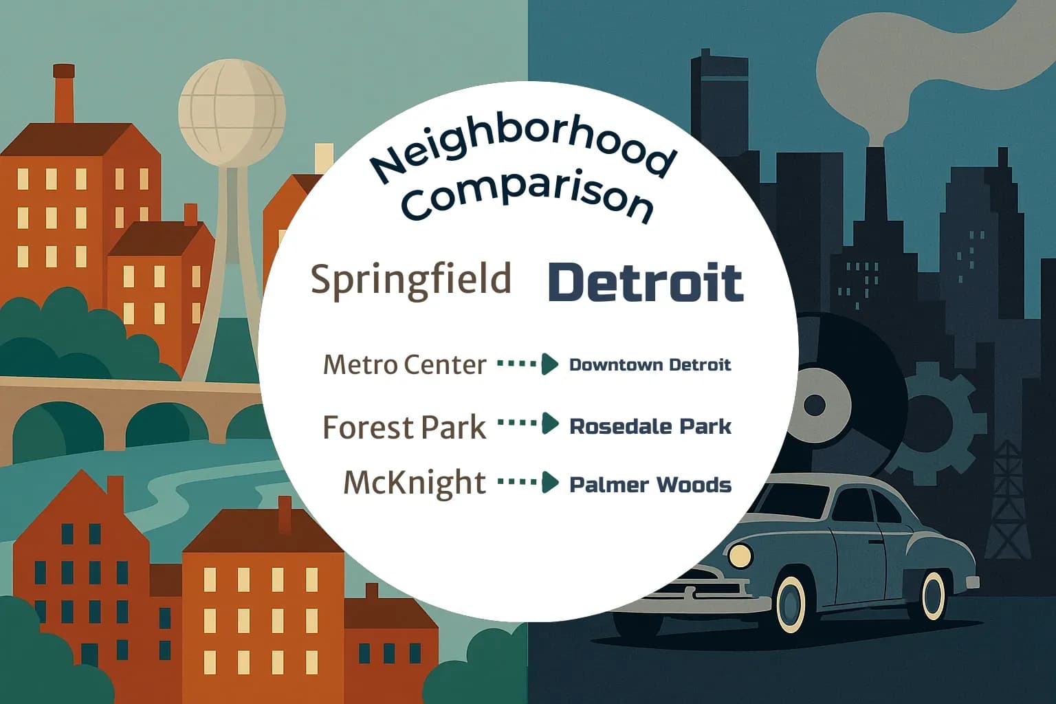 Springfield vs Detroit Neighborhood Comparison
