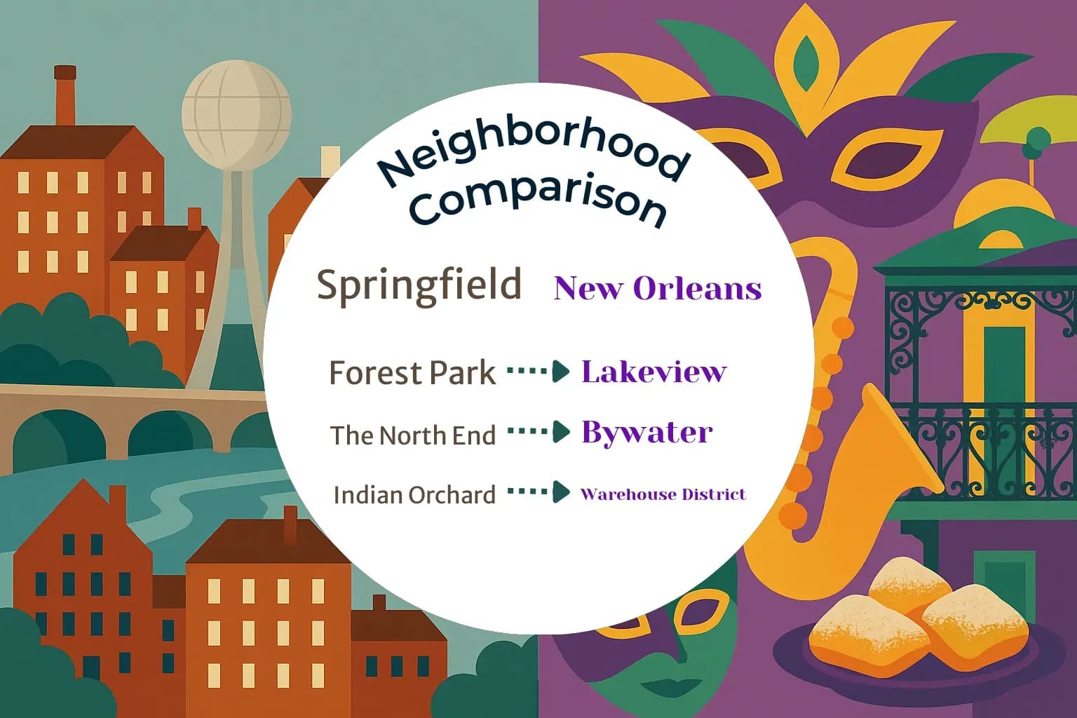 Springfield vs New Orleans Neighborhood Comparison