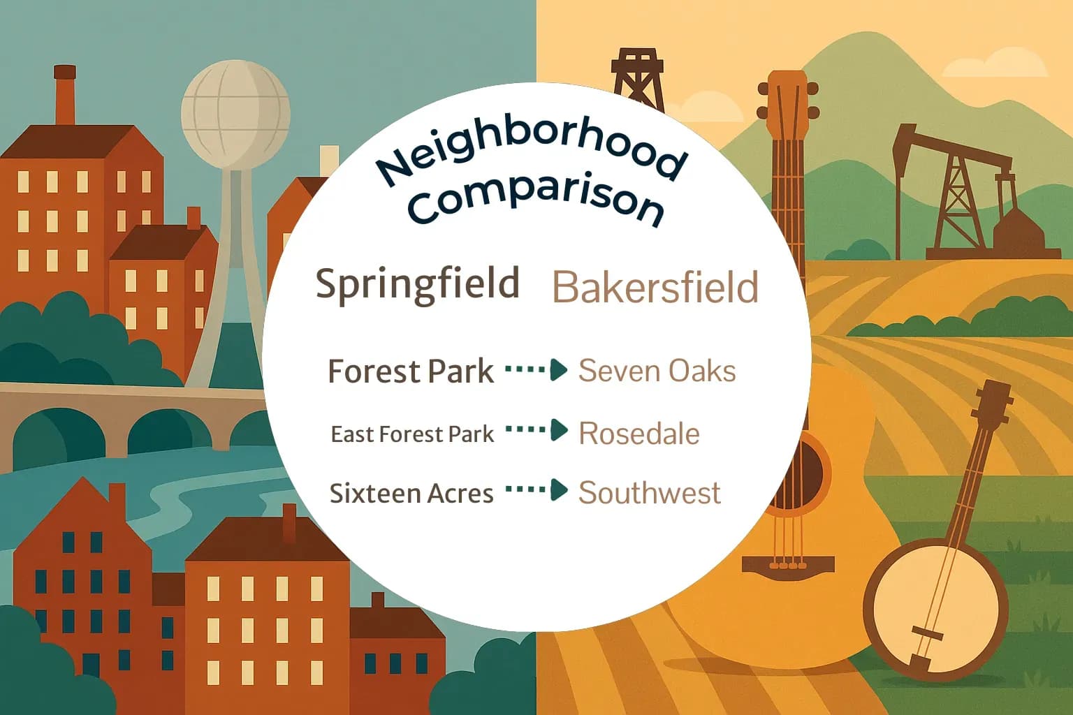 Springfield vs Bakersfield Neighborhood Comparison