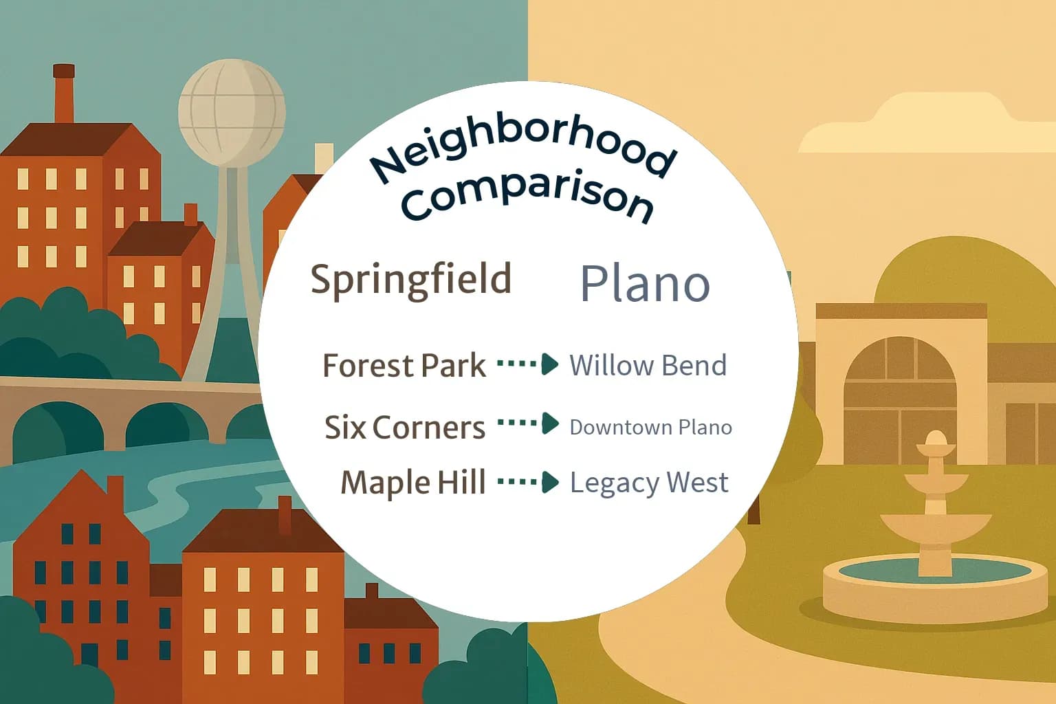 Springfield vs Plano Neighborhood Comparison