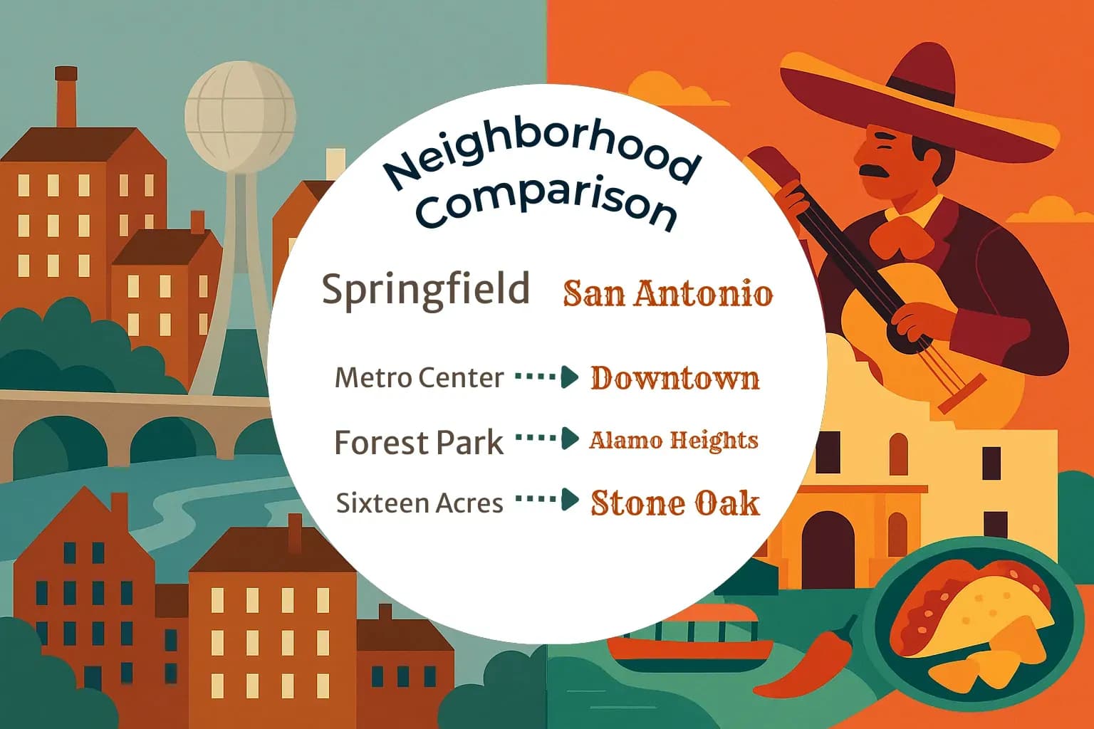 Springfield vs San Antonio Neighborhood Comparison