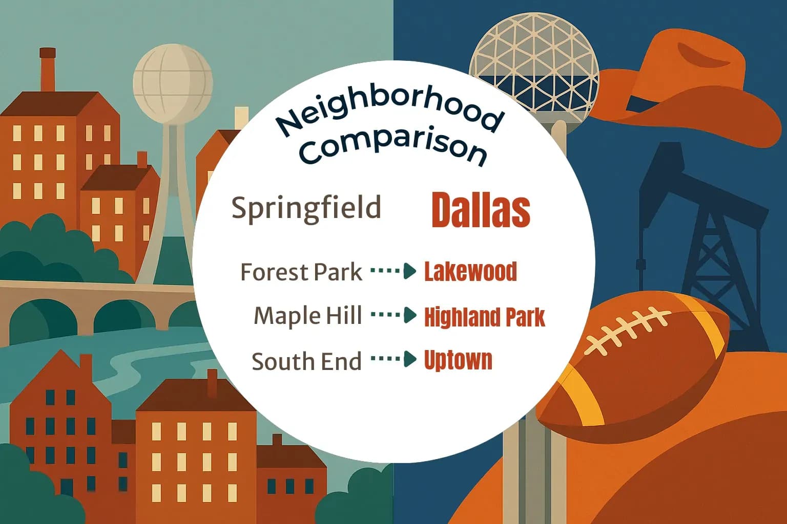 Springfield vs Dallas Neighborhood Comparison