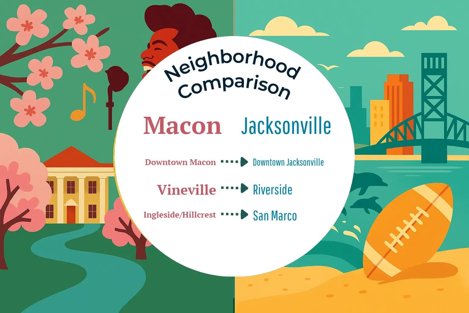 Macon vs Jacksonville Neighborhood Comparison
