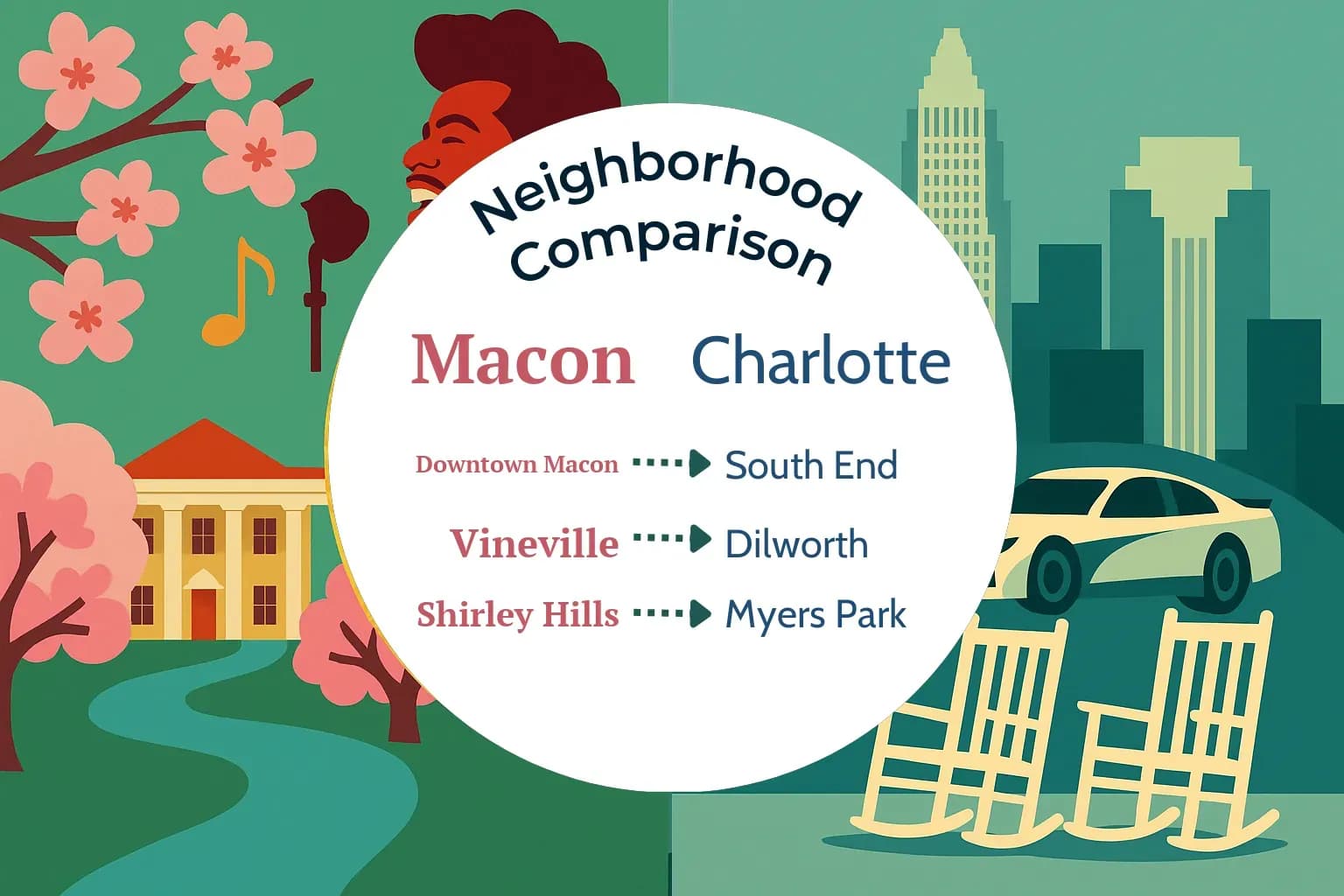 Macon vs Charlotte Neighborhood Comparison