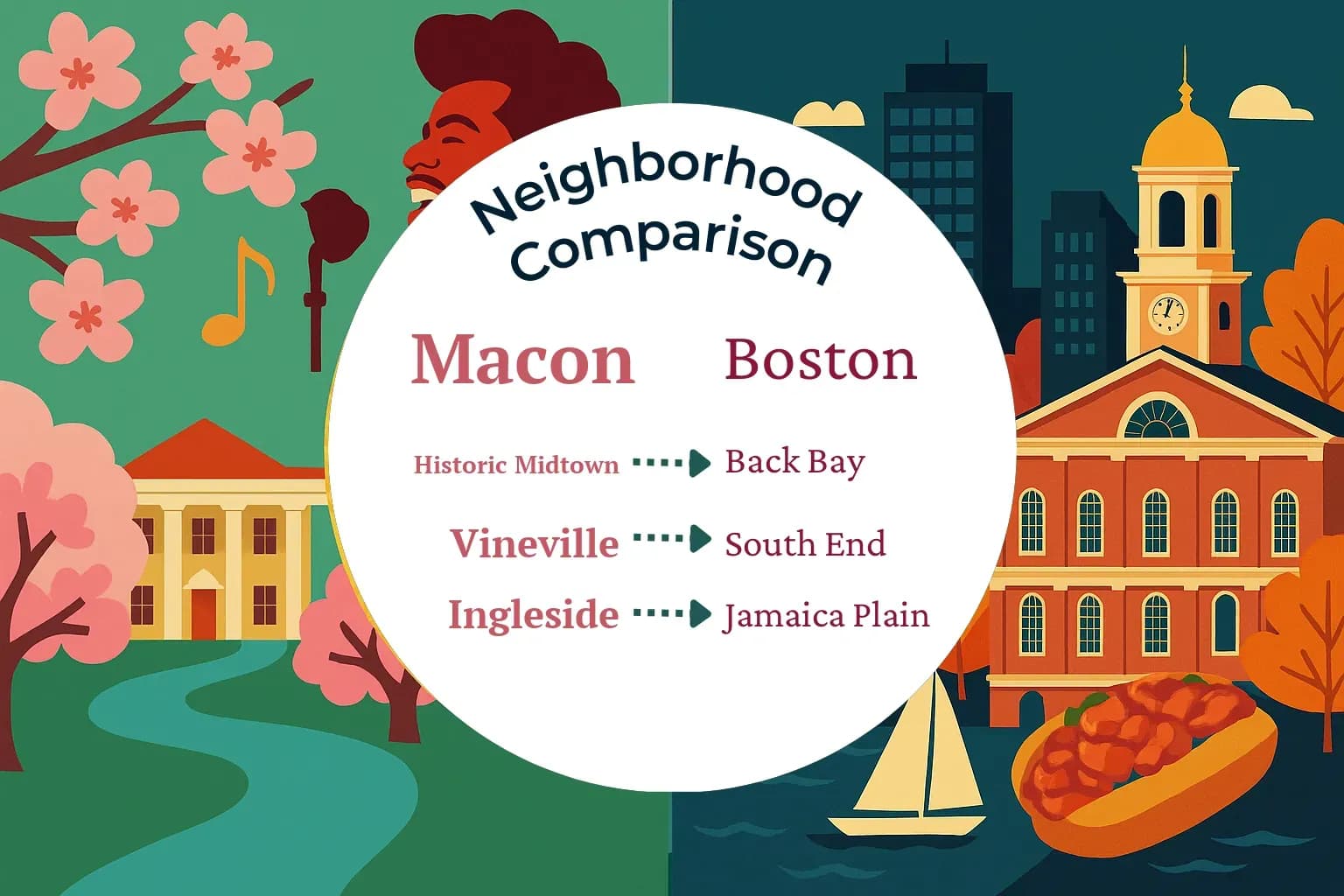 Macon vs Boston Neighborhood Comparison