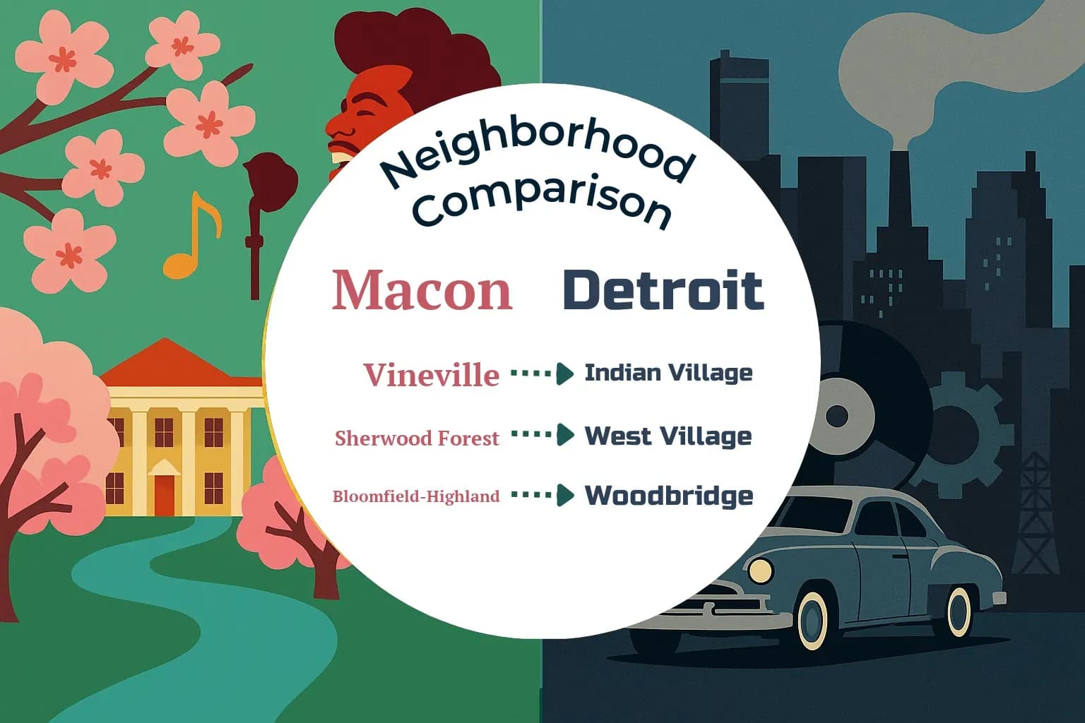 Macon vs Detroit Neighborhood Comparison