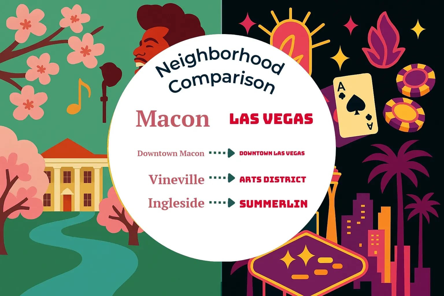 Macon vs Las Vegas Neighborhood Comparison