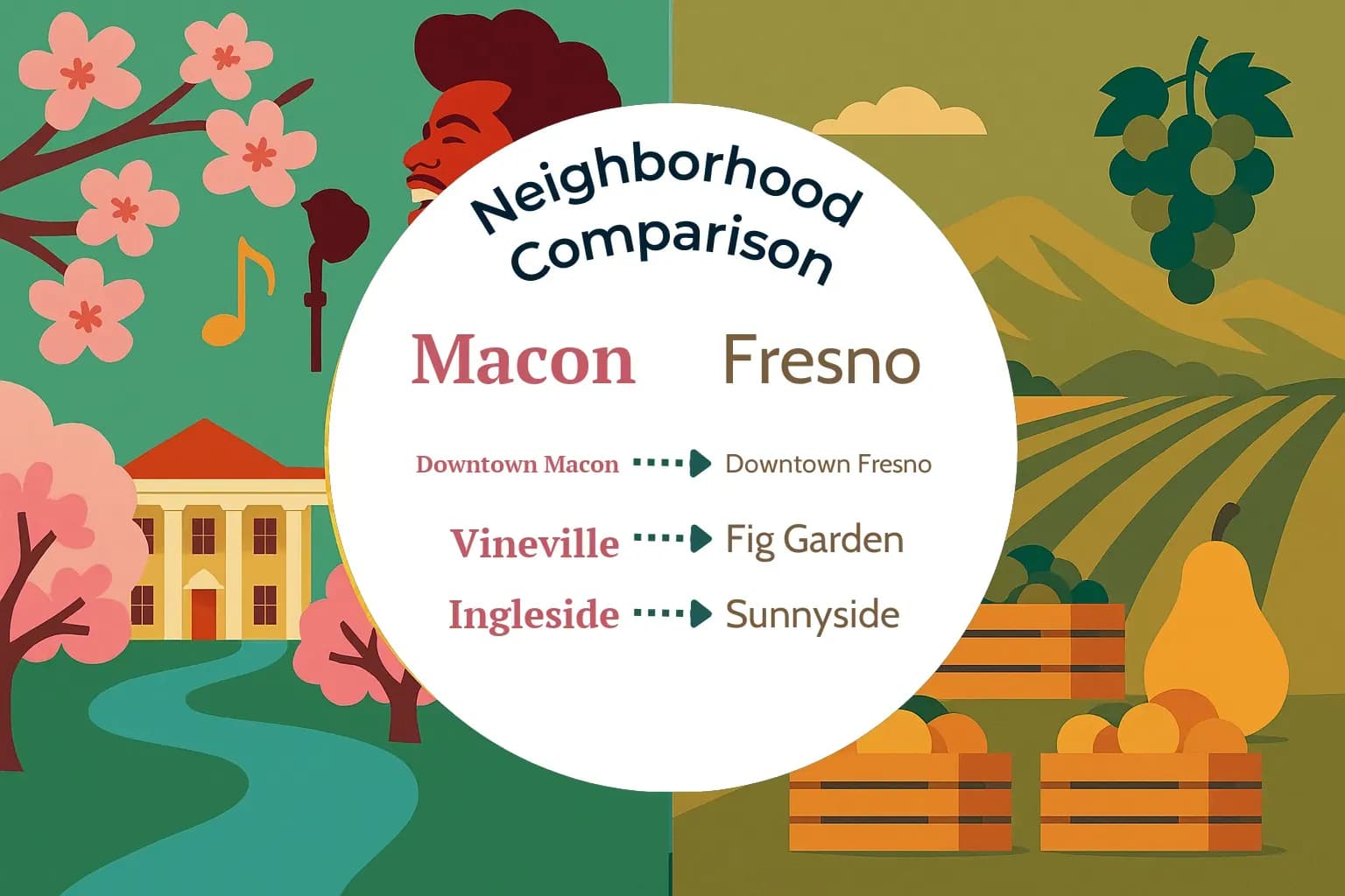 Macon vs Fresno Neighborhood Comparison