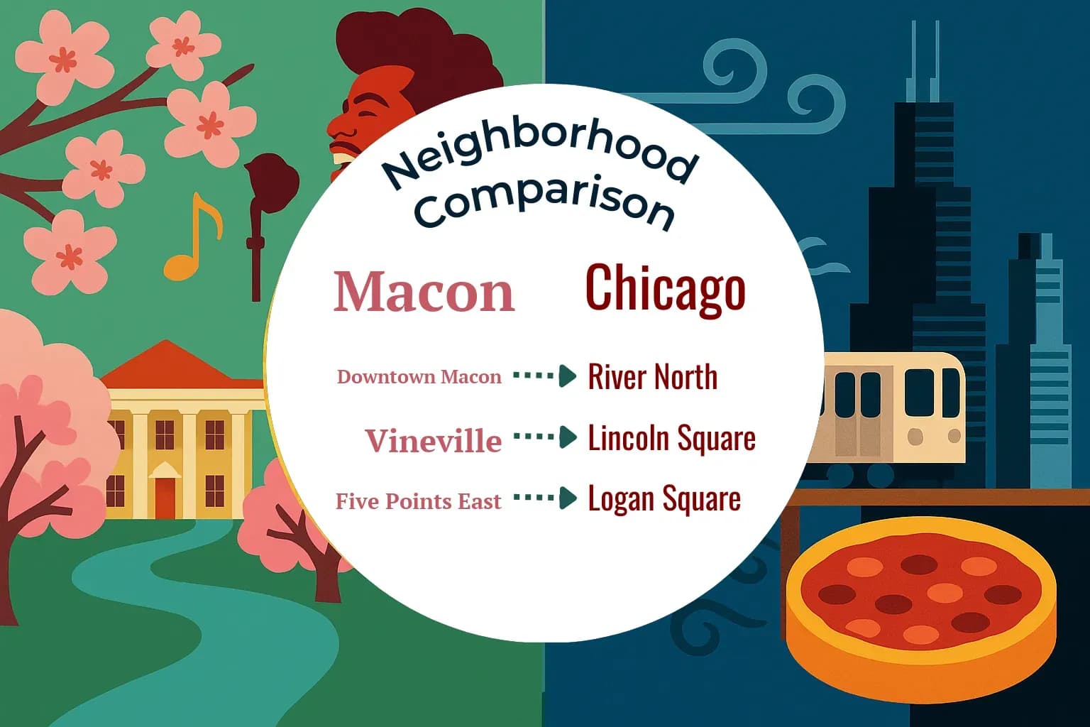 Macon vs Chicago Neighborhood Comparison