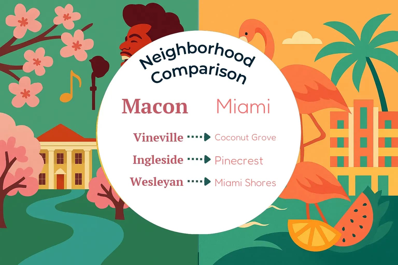 Macon vs Miami Neighborhood Comparison