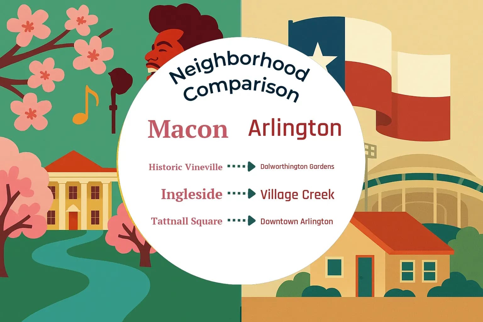 Macon vs Arlington Neighborhood Comparison