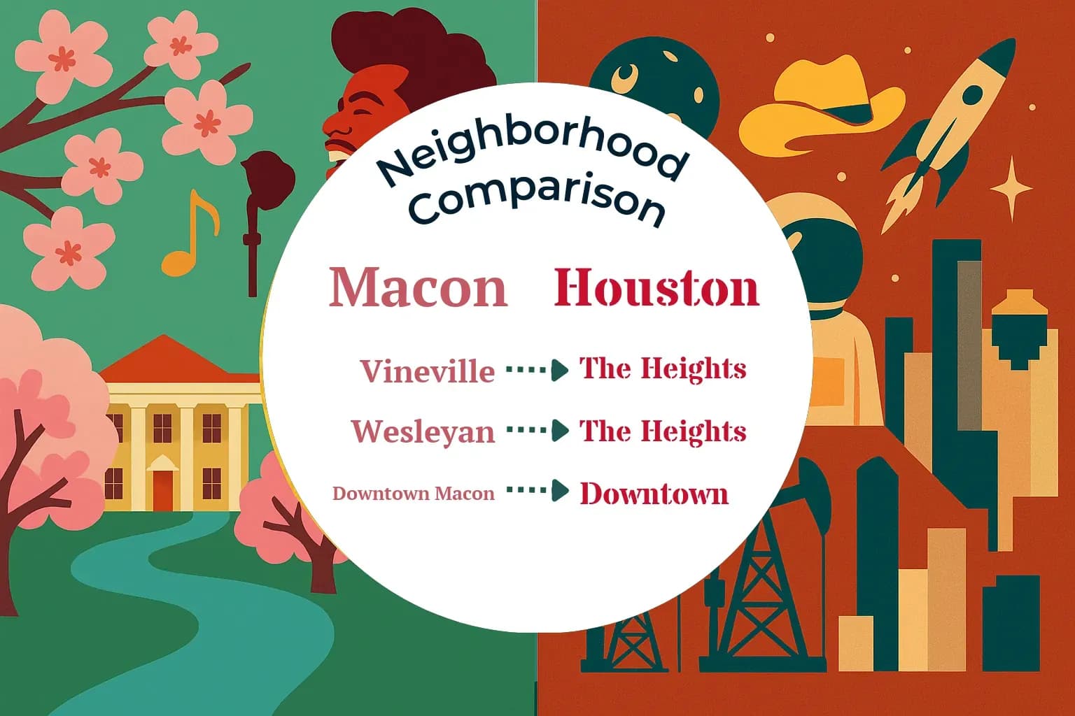 Macon vs Houston Neighborhood Comparison