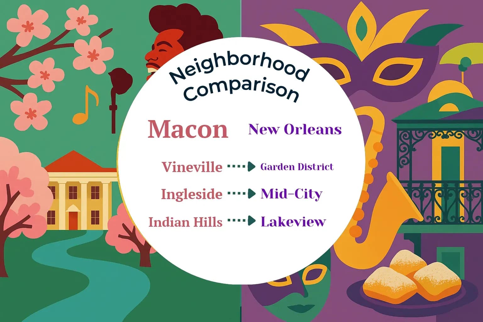 Macon vs New Orleans Neighborhood Comparison
