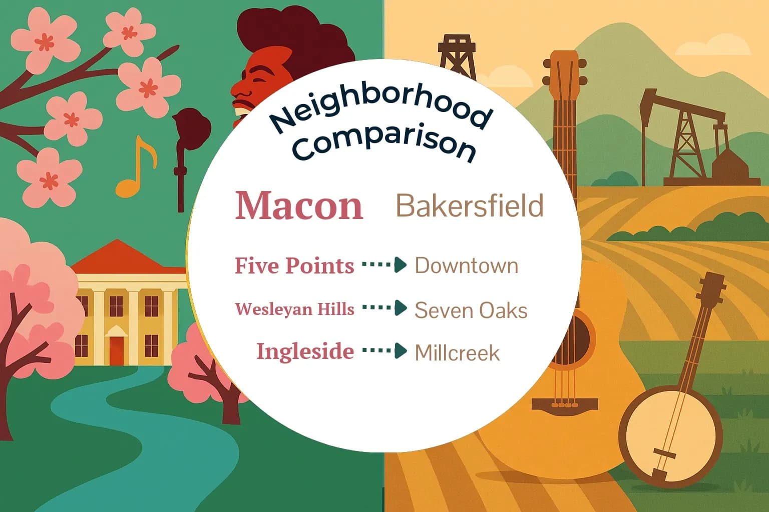 Macon vs Bakersfield Neighborhood Comparison