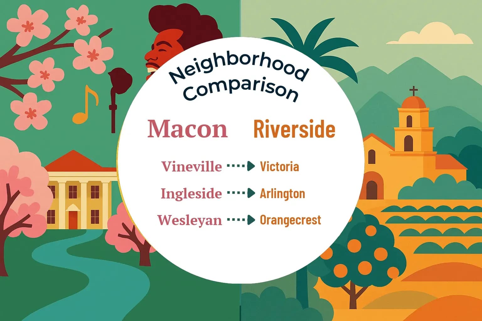 Macon vs Riverside Neighborhood Comparison