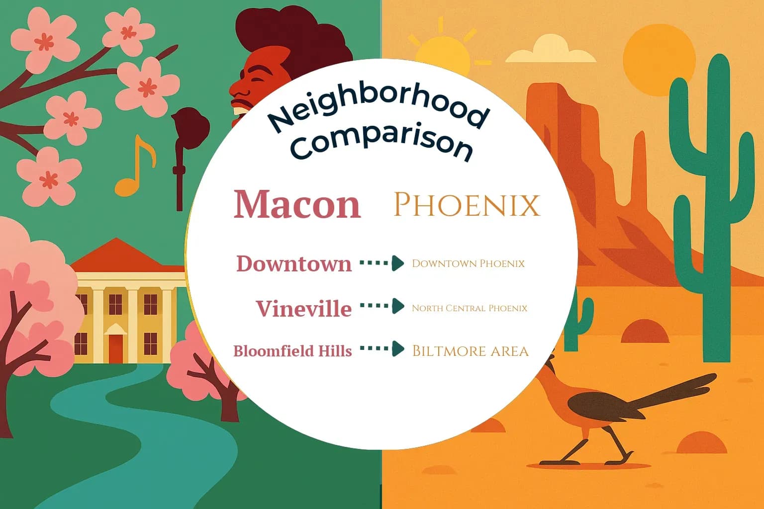 Macon vs Phoenix Neighborhood Comparison