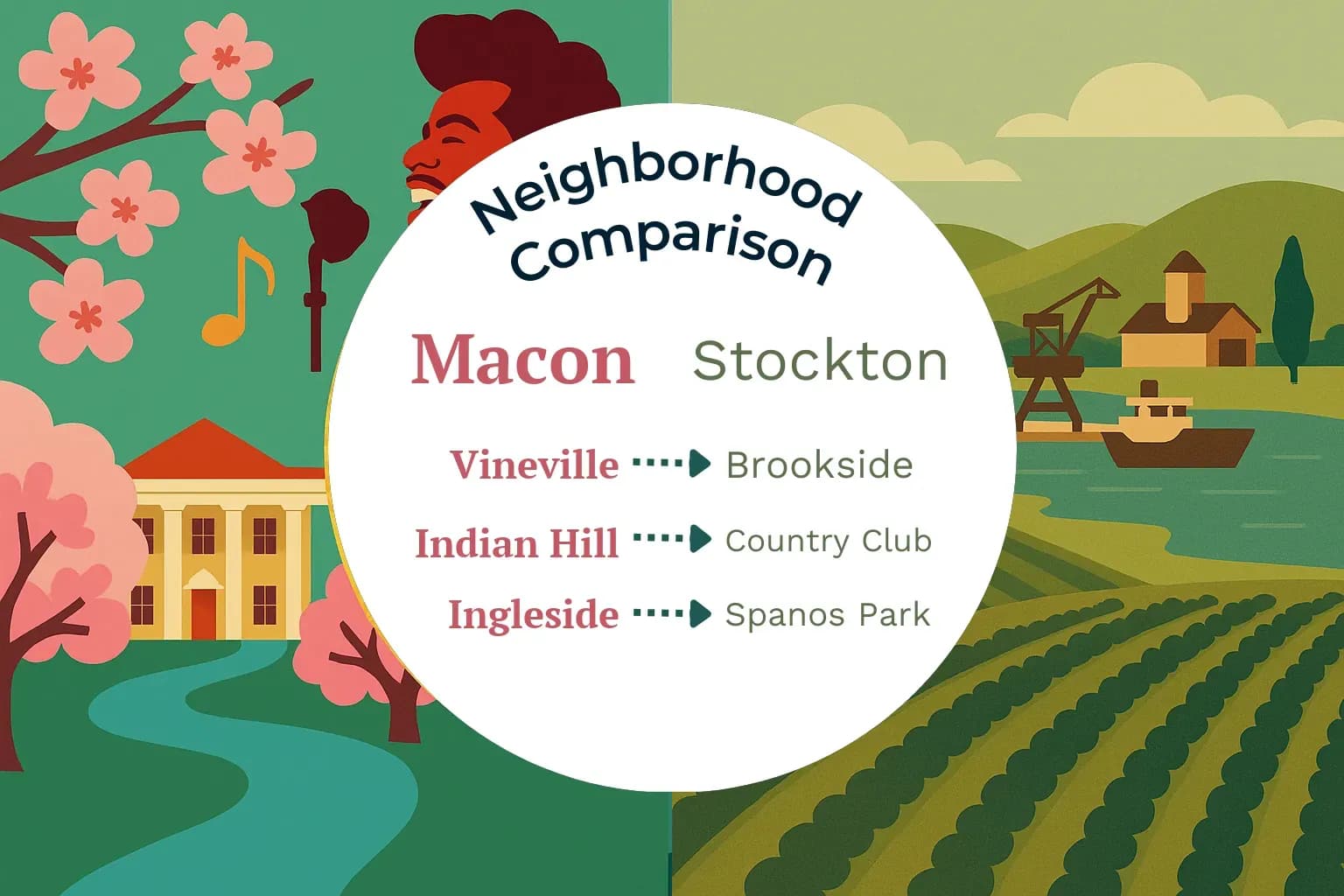 Macon vs Stockton Neighborhood Comparison