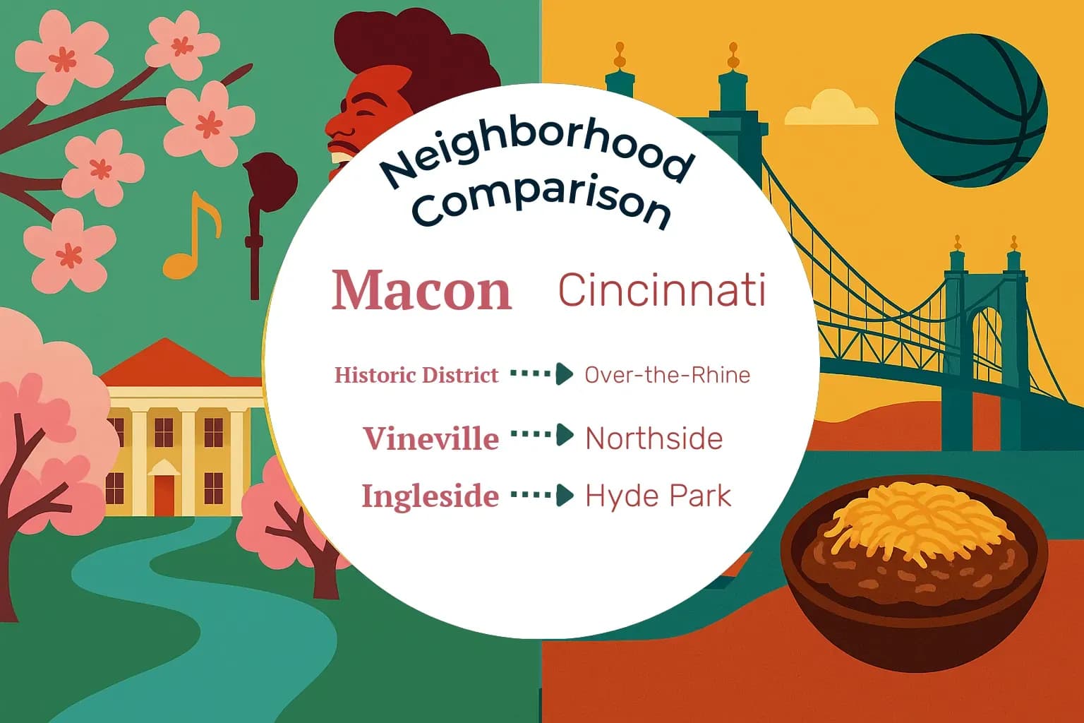 Macon vs Cincinnati Neighborhood Comparison