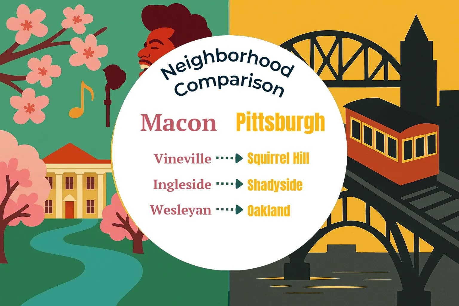 Macon vs Pittsburgh Neighborhood Comparison