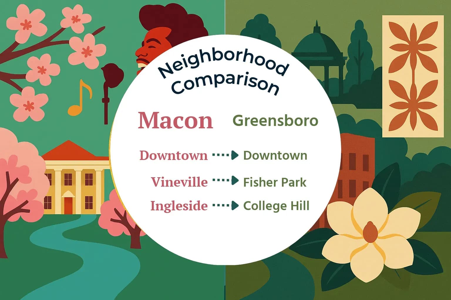 Macon vs Greensboro Neighborhood Comparison