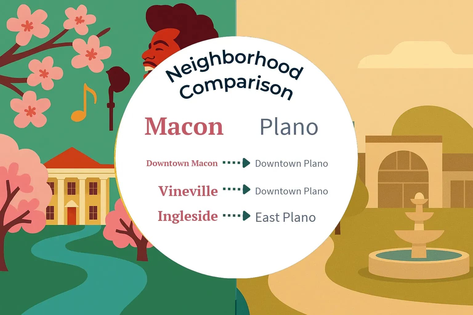 Macon vs Plano Neighborhood Comparison