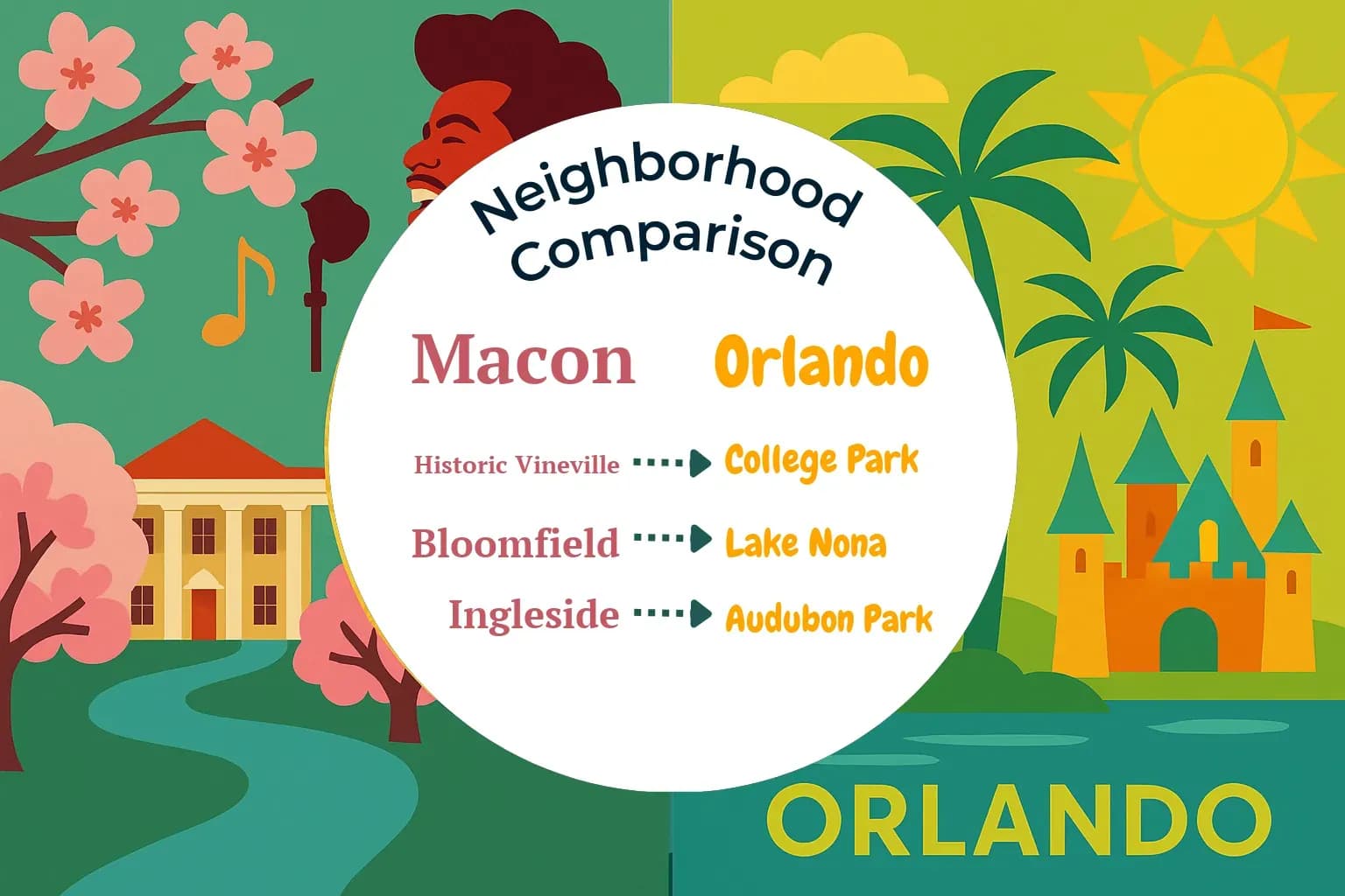 Macon vs Orlando Neighborhood Comparison