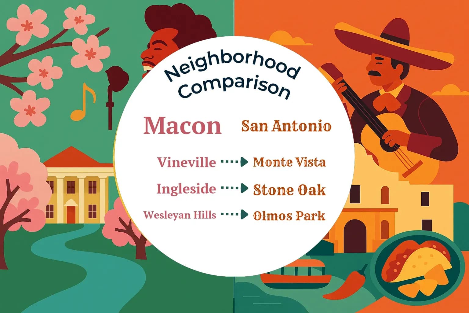 Macon vs San Antonio Neighborhood Comparison