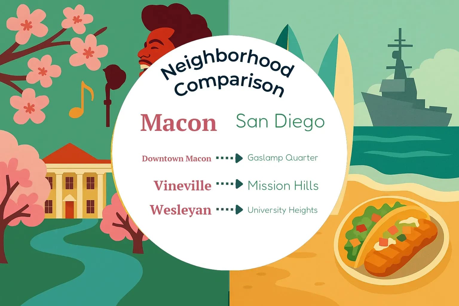 Macon vs San Diego Neighborhood Comparison