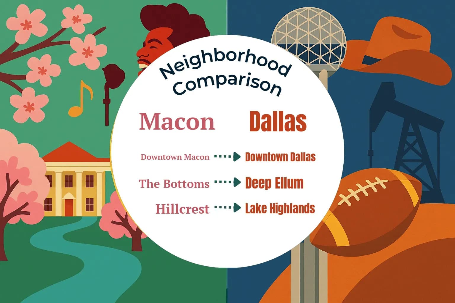 Macon vs Dallas Neighborhood Comparison